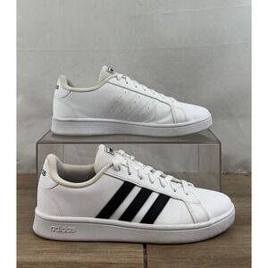 Adidas Grand Court 2.0 Men White Black Stripes Casual Sneakers Shoes Size 8